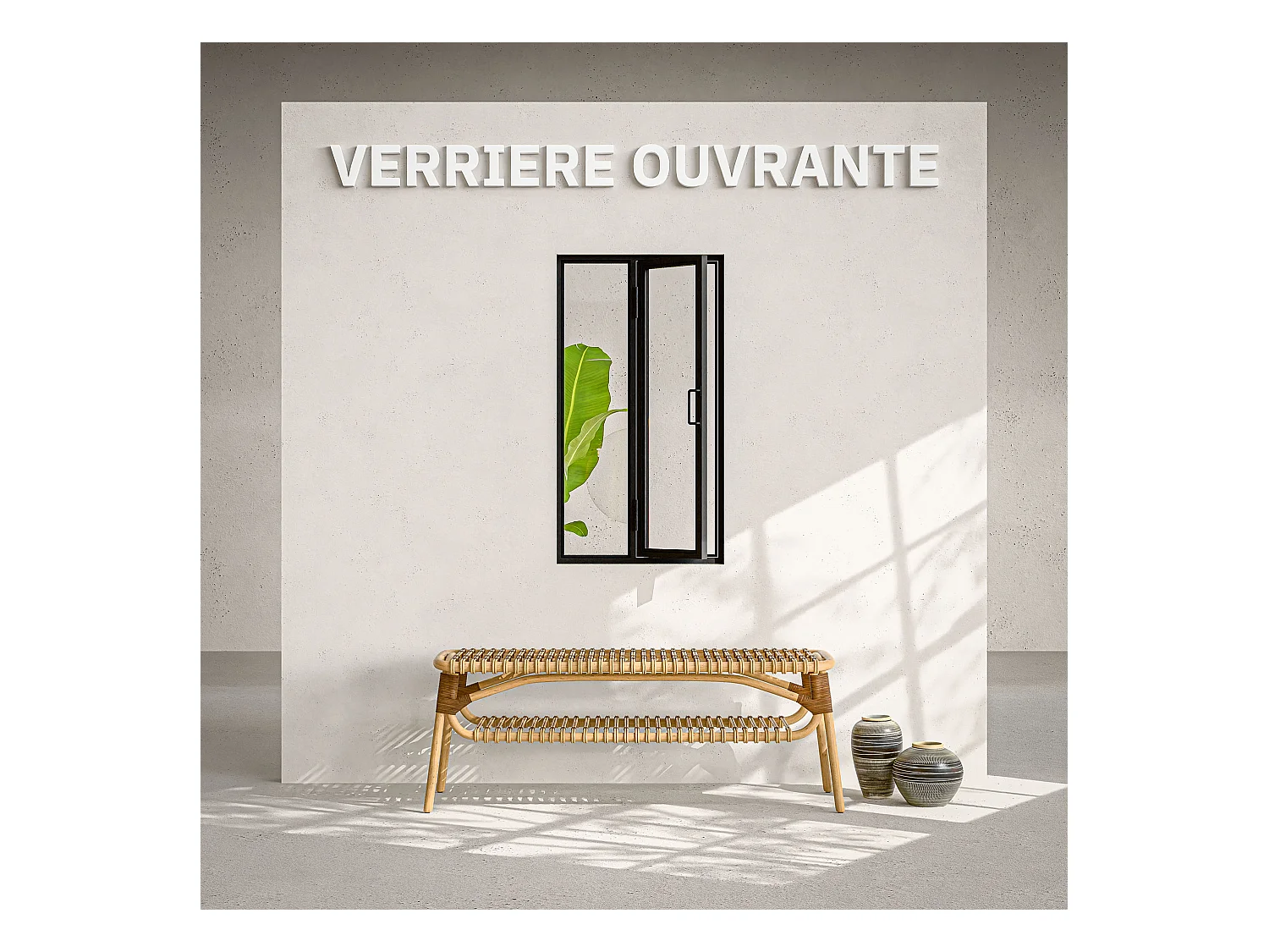 Verrière Ouvrante en Acier 2 Carreaux - Noir