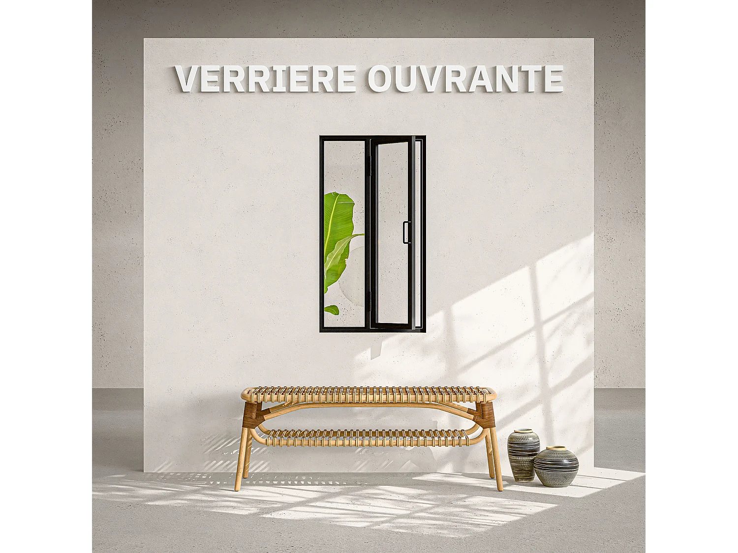 Verrière Ouvrante en Acier 2 Carreaux - Noir