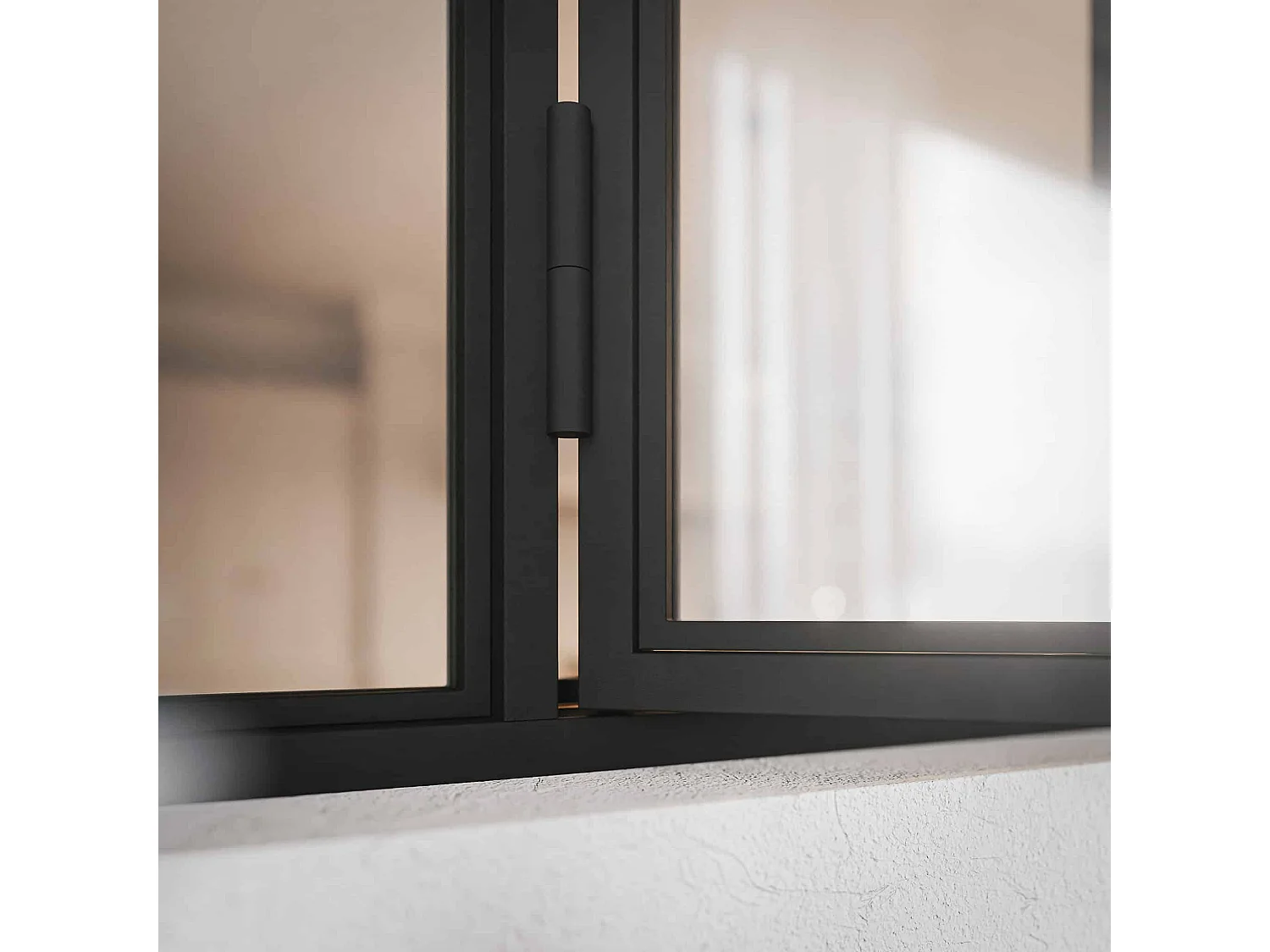 Verrière Ouvrante en Acier 2 Carreaux - Noir