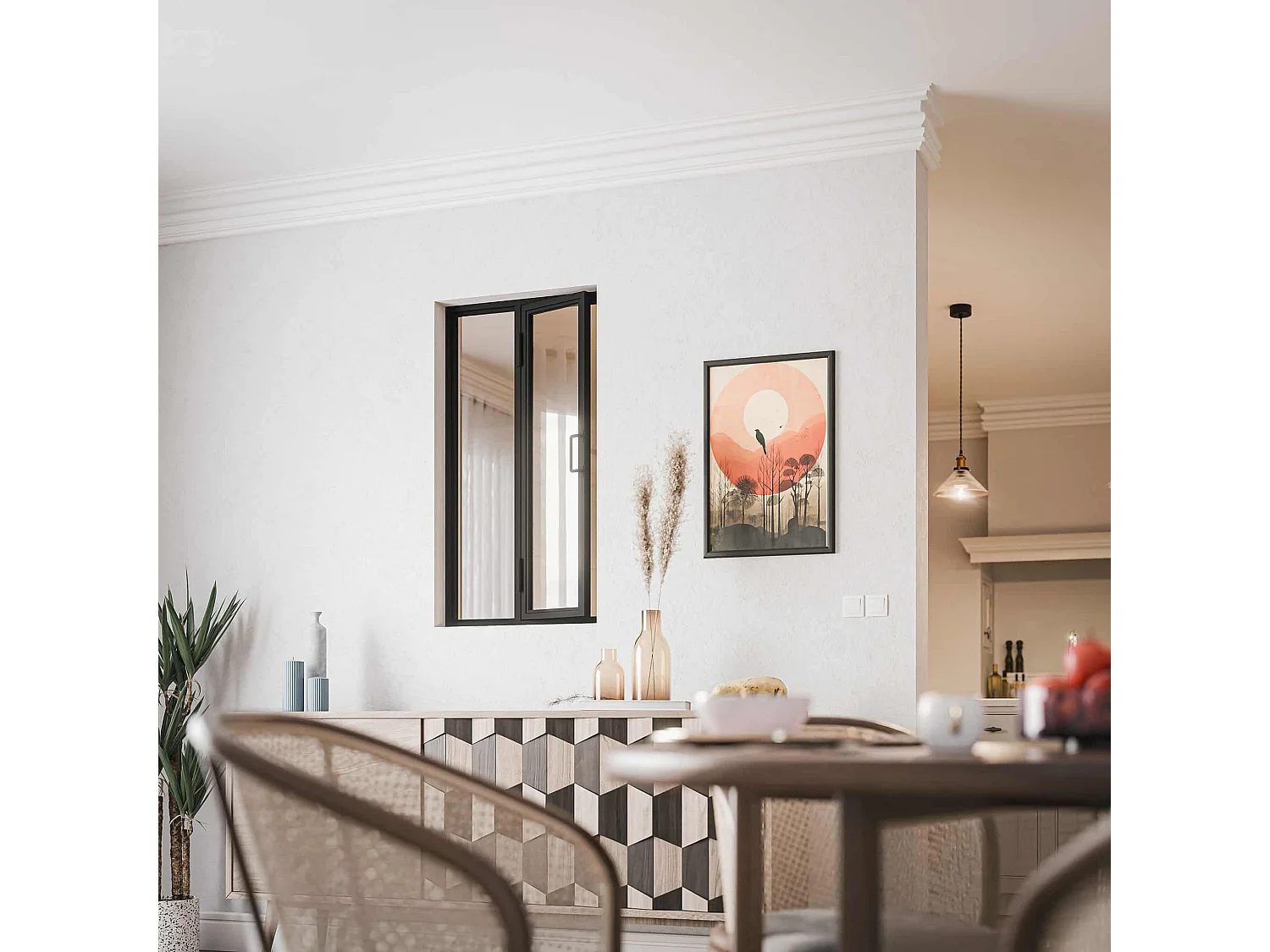 Verrière Ouvrante en Acier 2 Carreaux - Noir