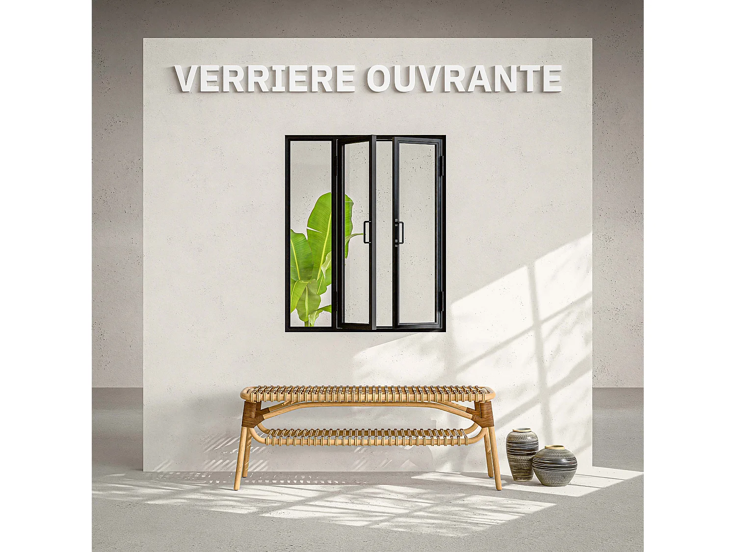 Verrière Ouvrante en Acier 3 Carreaux - Noir
