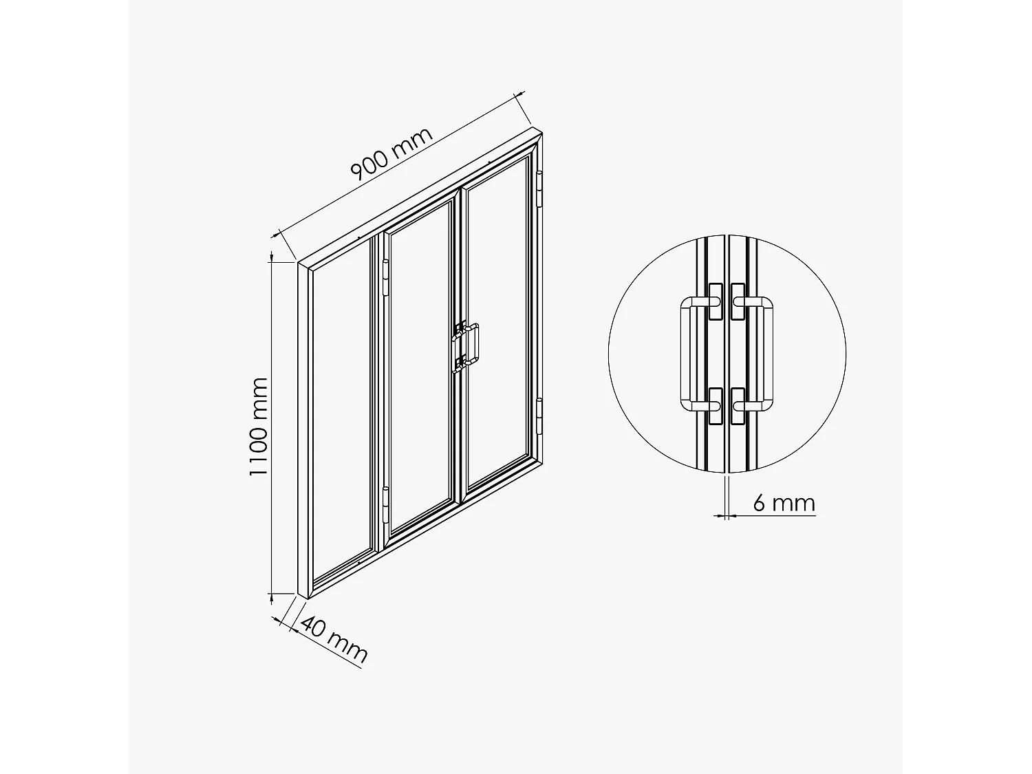 Verrière Ouvrante en Acier 3 Carreaux - Noir