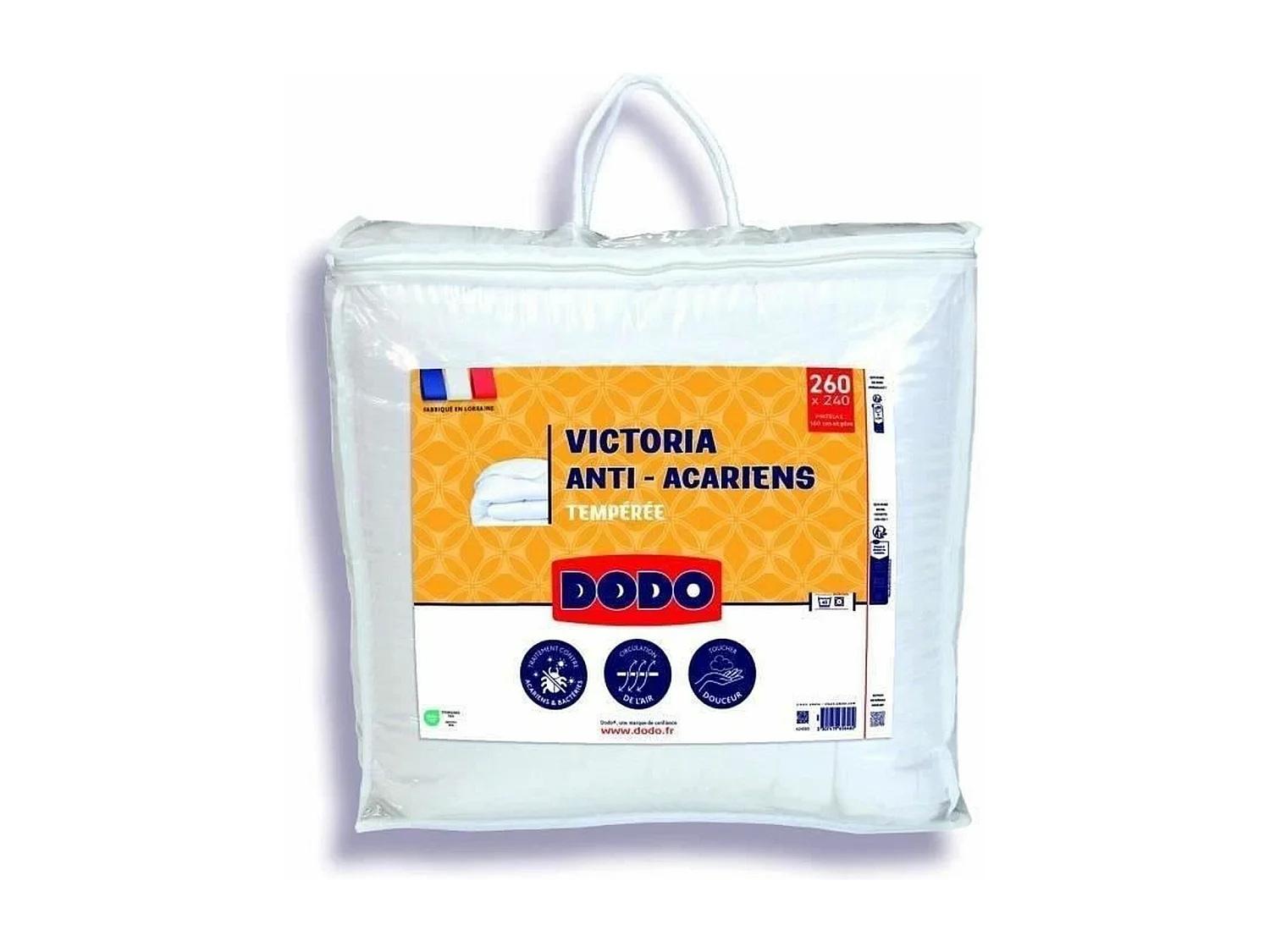 Piumone temperato antiacaro VICTORIA 240 x 260 cm bianco