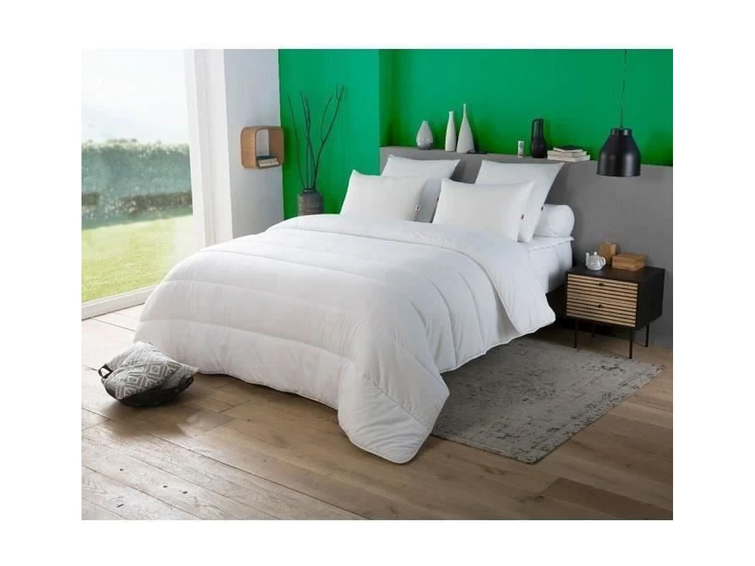 Couette tempérée anti-acariens VICTORIA 140 x 200 cm blanc