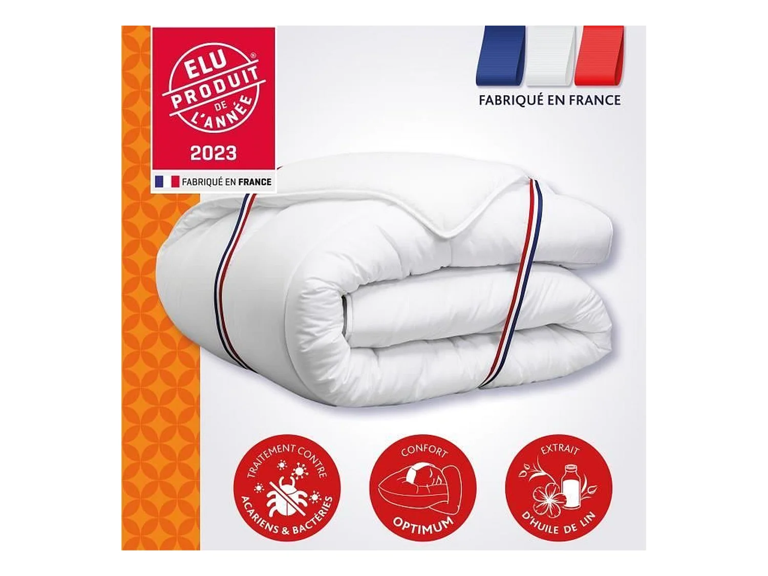 Piumone Caldo 240x260 cm DODO Champs de Lin 2 Posti Anti-acaro Antibatterico