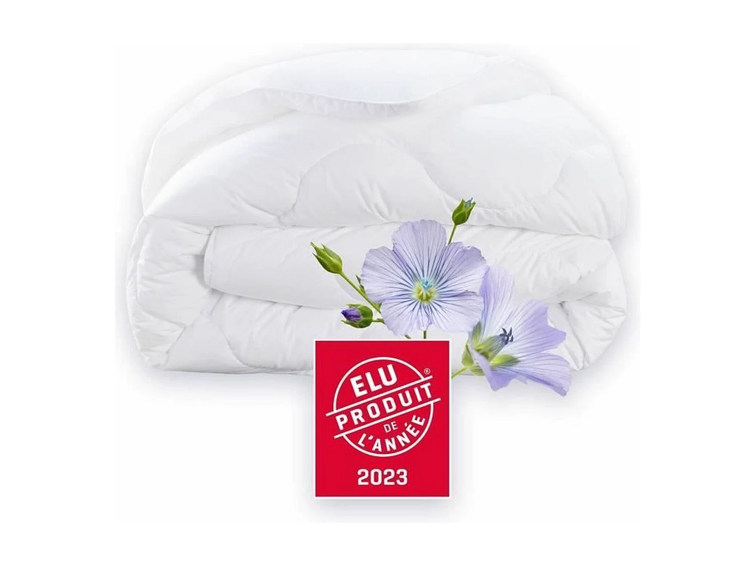 Bettdecke 220 x 240 cm CHAMPS DE LIN - Warm - 450G/m² - 2 Plätze - Anti-Milben Antibakteriell