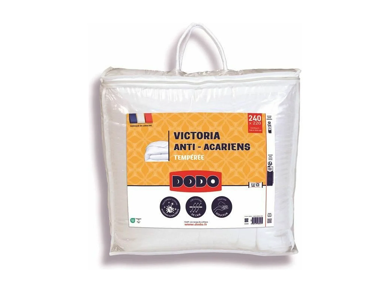 Edredón templado antiácaros VICTORIA 220 x 240 cm blanco