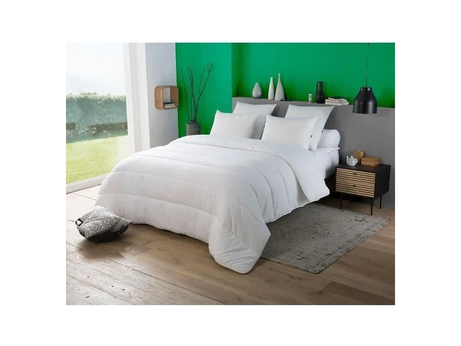 Couette tempérée anti-acariens VICTORIA 220 x 240 cm blanc