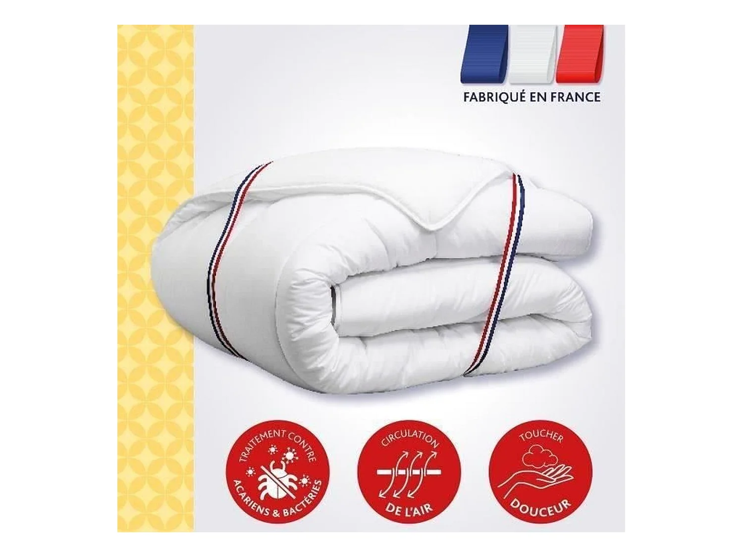 Couette tempérée anti-acariens VICTORIA 220 x 240 cm blanc