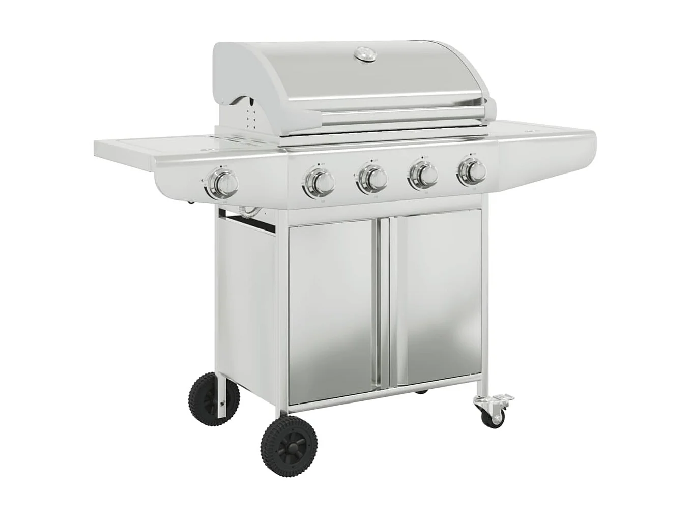 Barbecue à gaz avec 5 br?leurs argenté acier inoxydable