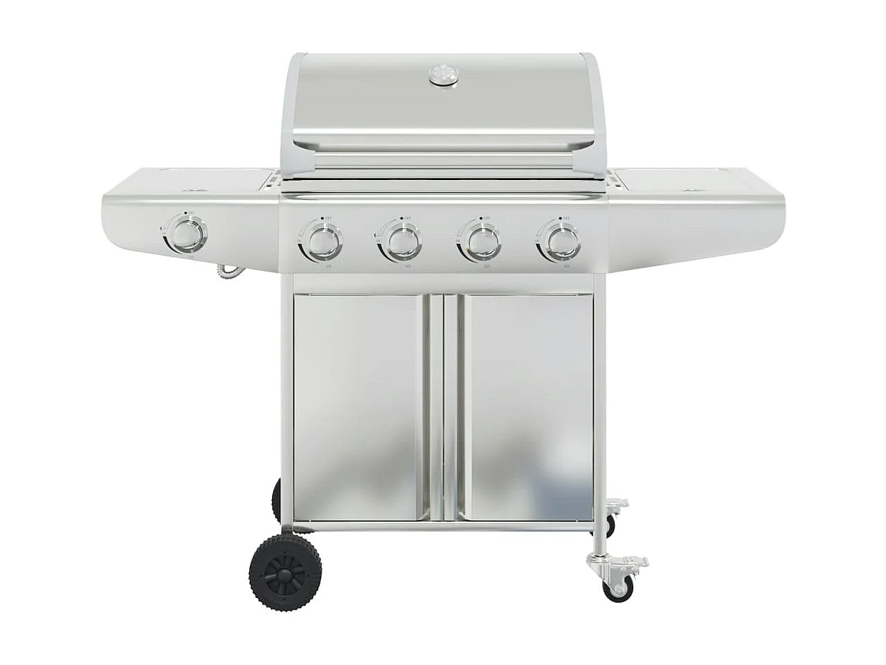 Barbecue à gaz avec 5 br?leurs argenté acier inoxydable