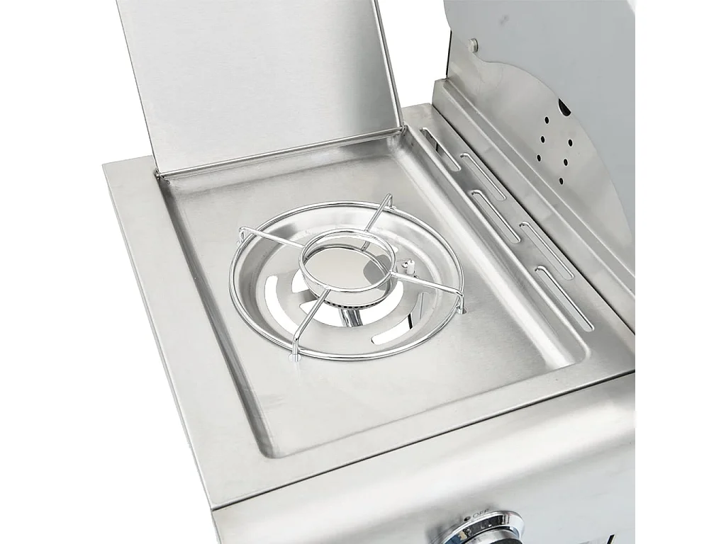 Barbecue à gaz avec 5 br?leurs argenté acier inoxydable