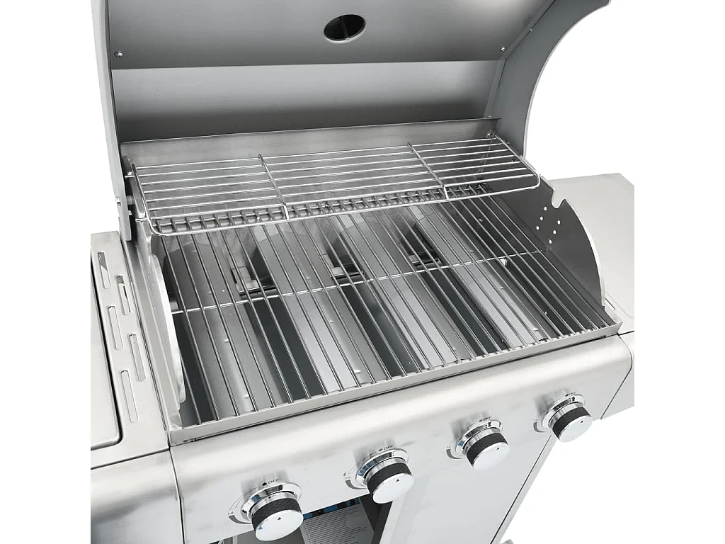 Barbecue à gaz avec 5 br?leurs argenté acier inoxydable