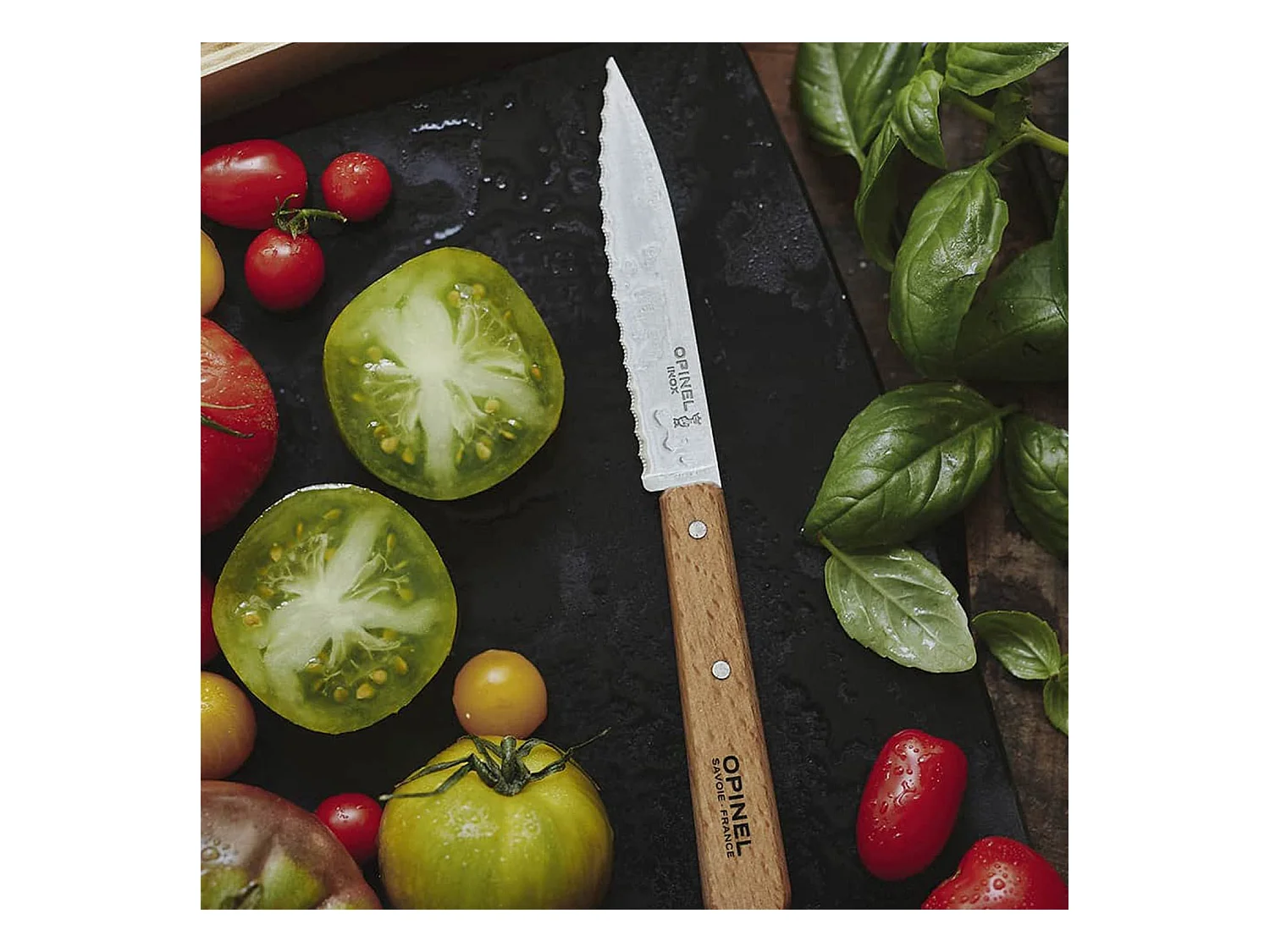 Gezahntes Messer Opinel n°113 - Klinge aus Edelstahl, Griff aus Buchenholz - Hergestellt in Frankreich