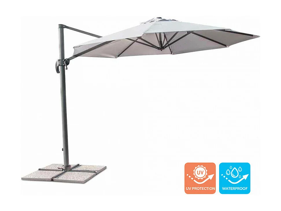 Ombrellone da giardino decentrato 3 metri in alluminio Siro