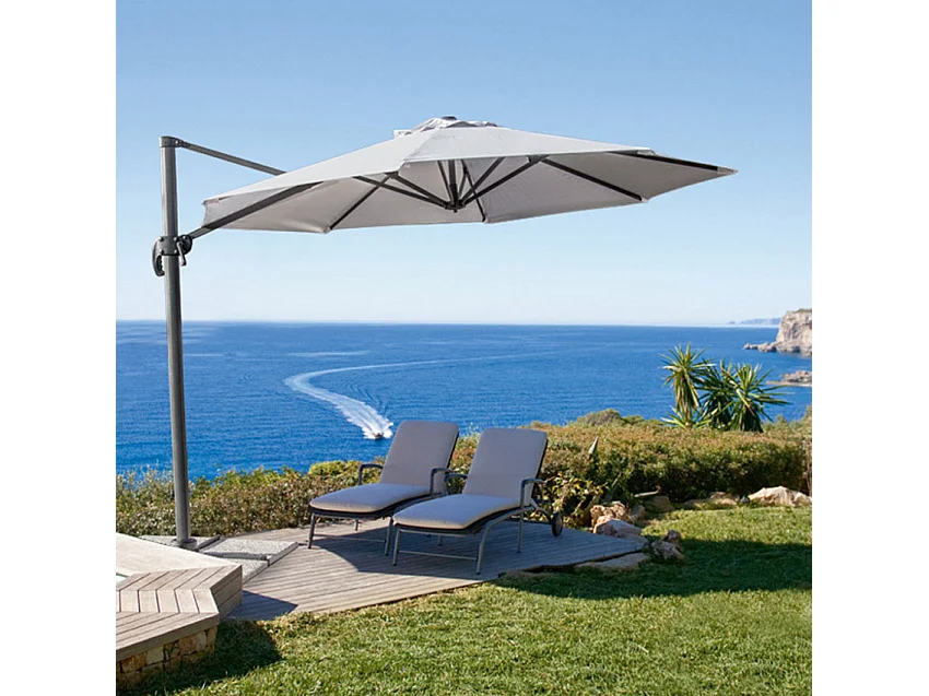 Ombrellone da giardino decentrato 3 metri in alluminio Siro