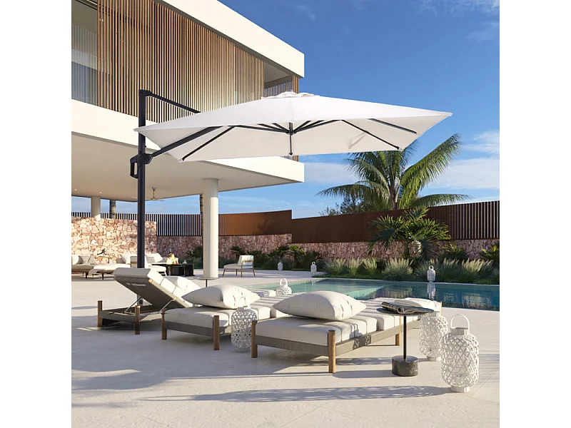 Ombrellone decentrato anti UV per giardino ed esterno 3x3 Nami