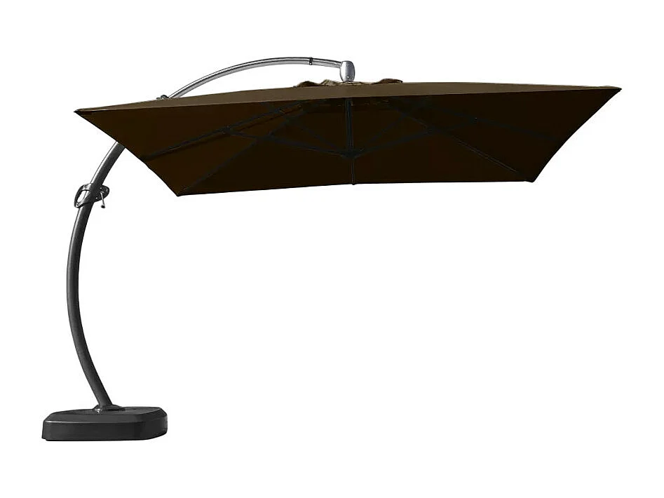 Sombrilla de aluminio con poste descentralizado 3.5x3.5m anti uv Copenaghen Brown
