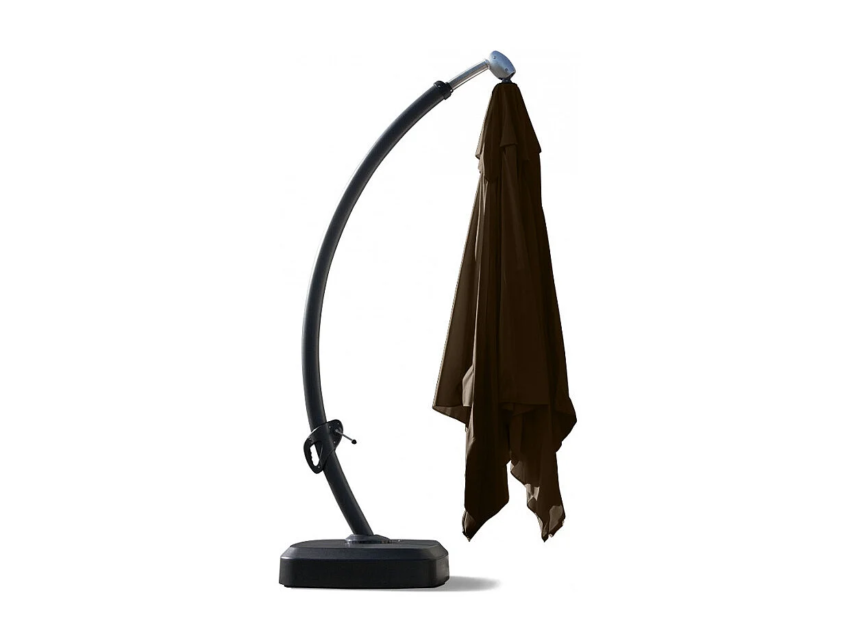 Sombrilla de aluminio con poste descentralizado 3.5x3.5m anti uv Copenaghen Brown