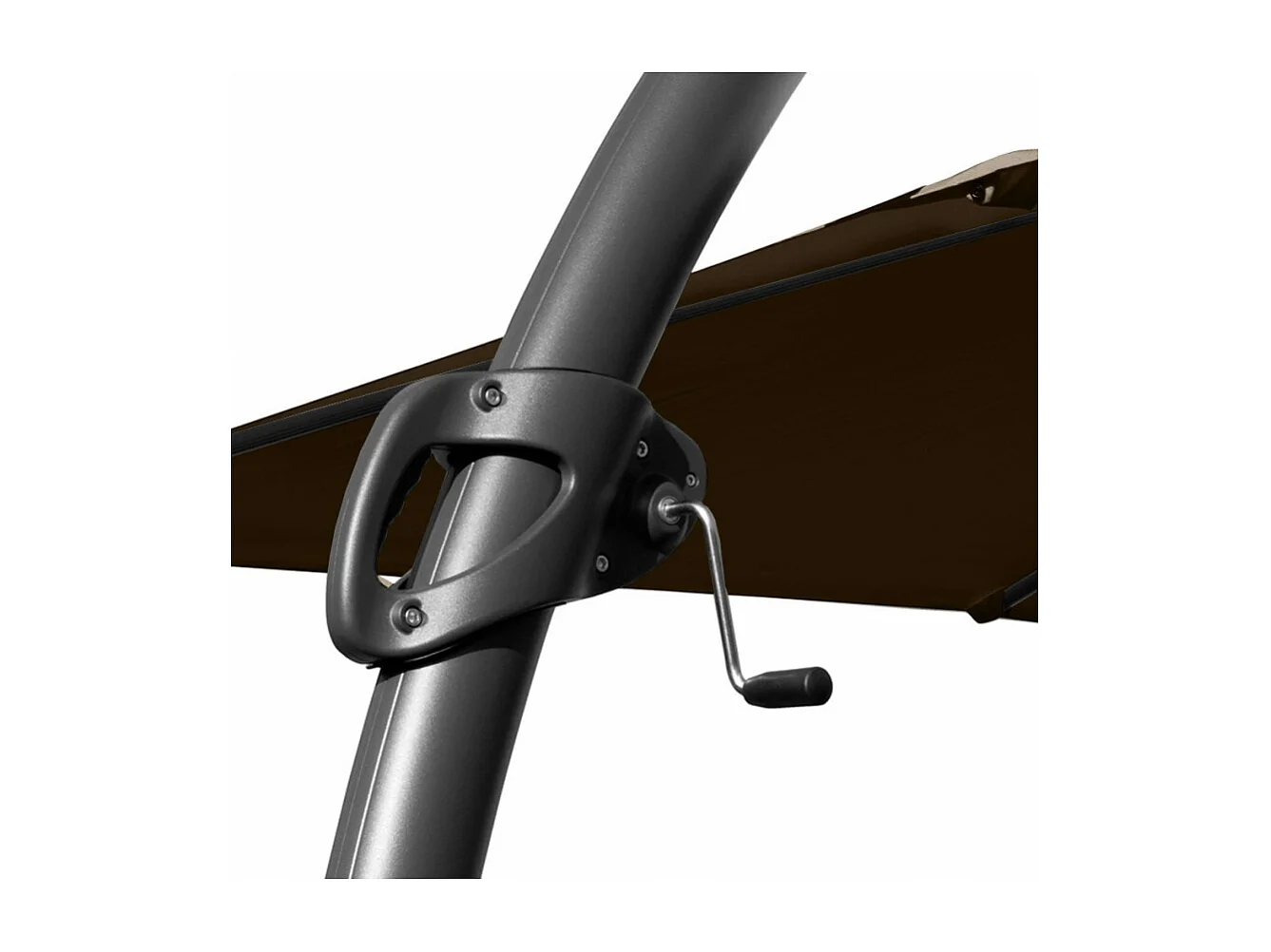 Sombrilla de aluminio con poste descentralizado 3.5x3.5m anti uv Copenaghen Brown