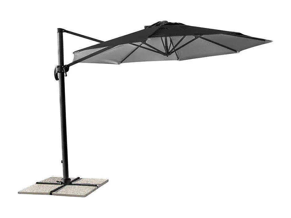 Sombrilla de aluminio con poste descentralizado para hogar y local 3x3m Paradise Noir