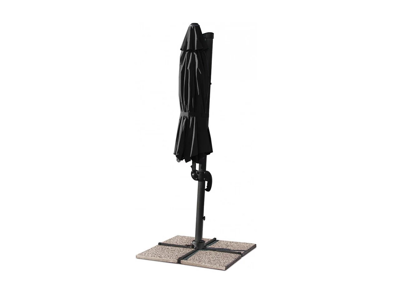 Sombrilla de aluminio con poste descentralizado para hogar y local 3x3m Paradise Noir