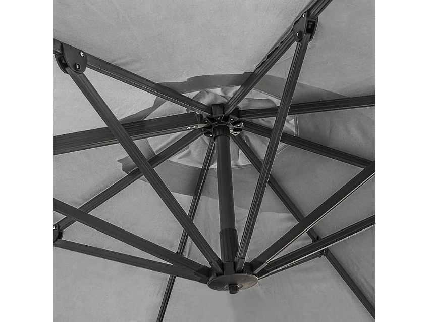 Sombrilla de aluminio con poste descentralizado para hogar y local 3x3m Paradise Noir