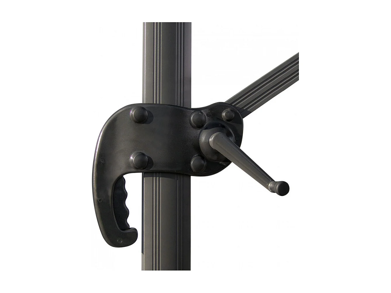 Sombrilla de aluminio con poste descentralizado para hogar y local 3x3m Paradise Noir