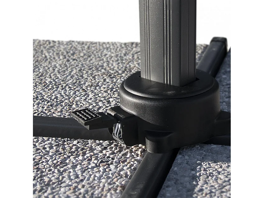 Sombrilla de aluminio con poste descentralizado para hogar y local 3x3m Paradise Noir