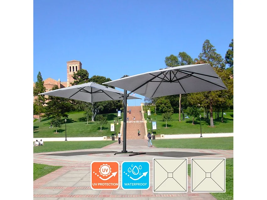 Sombrilla 3x3 doble profesional para bares, jardines, hoteles Oslo