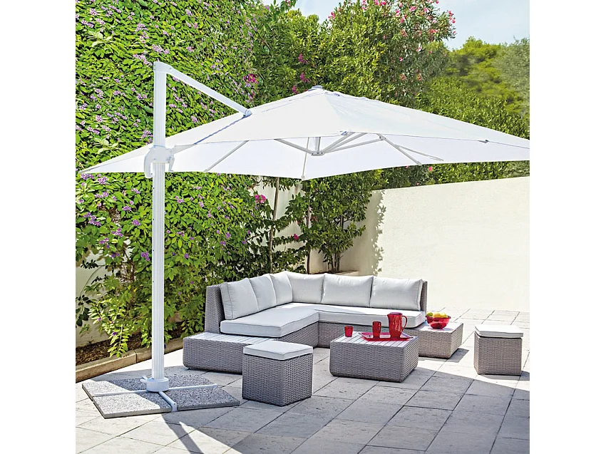 Ombrellone da giardino decentrato in alluminio 3x3 Zefir