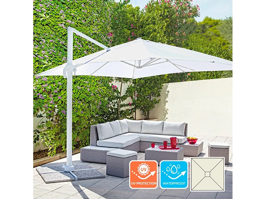 Ombrellone da giardino decentrato in alluminio 3x3 Zefir