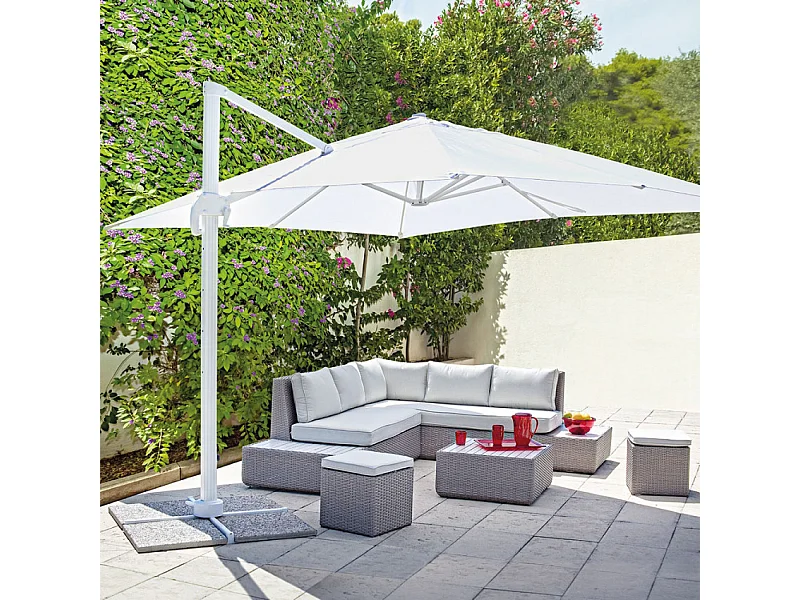 Ombrellone da giardino decentrato in alluminio 3x3 Zefir