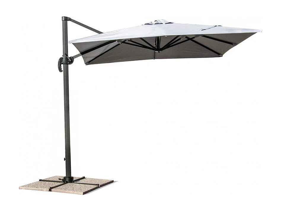 Parasol déporté de jardin 2,5 mètres carrés en aluminium Shaka