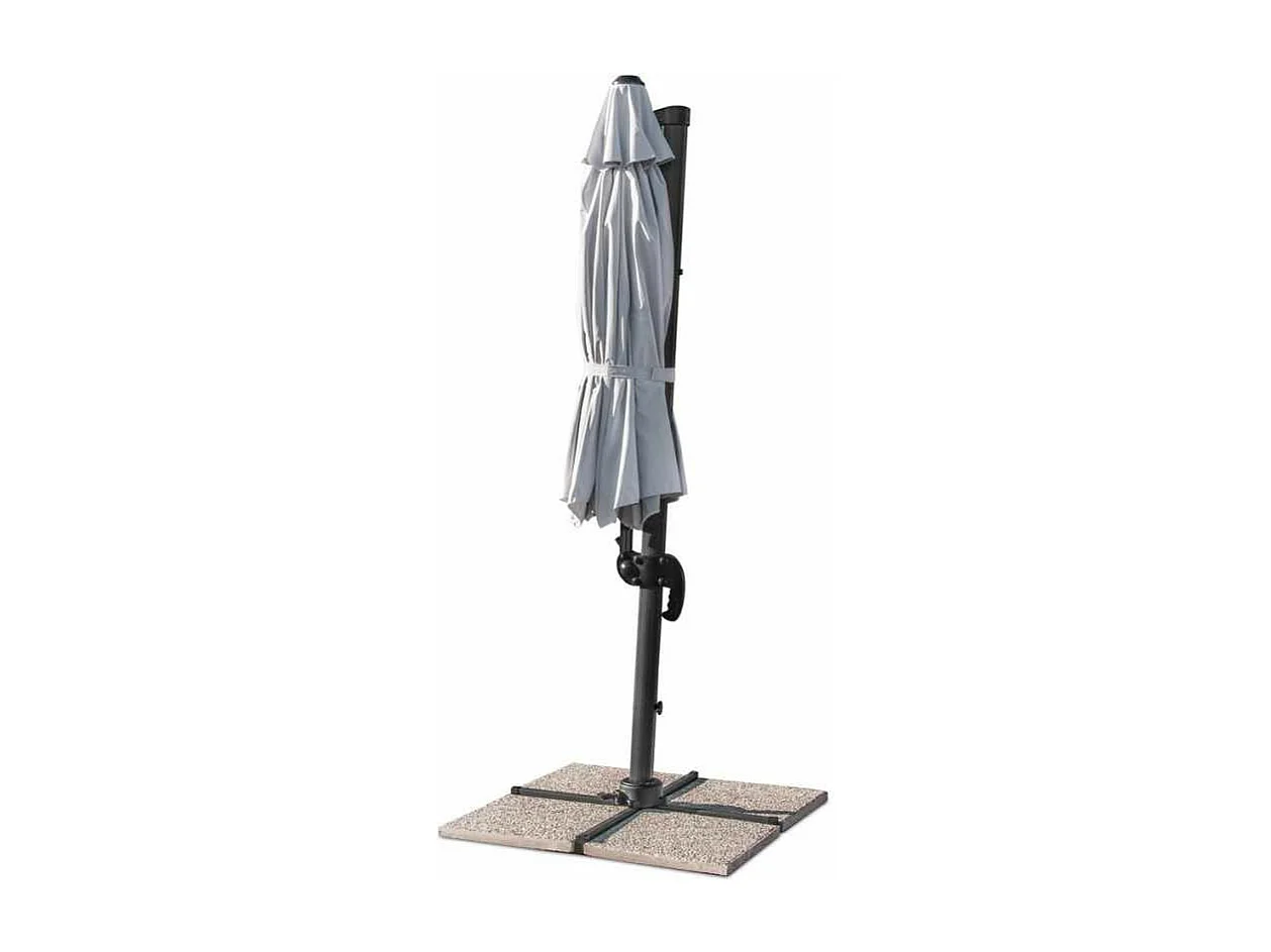 Parasol déporté de jardin 2,5 mètres carrés en aluminium Shaka