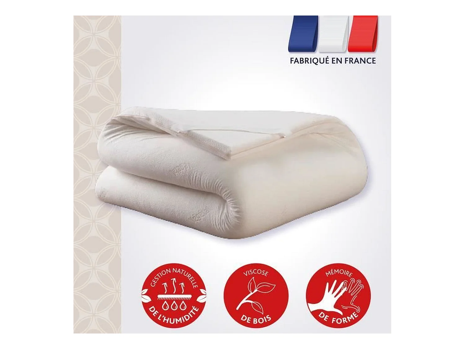 Surmatelas Le Végétal - Déhoussable - 140 x 190 cm