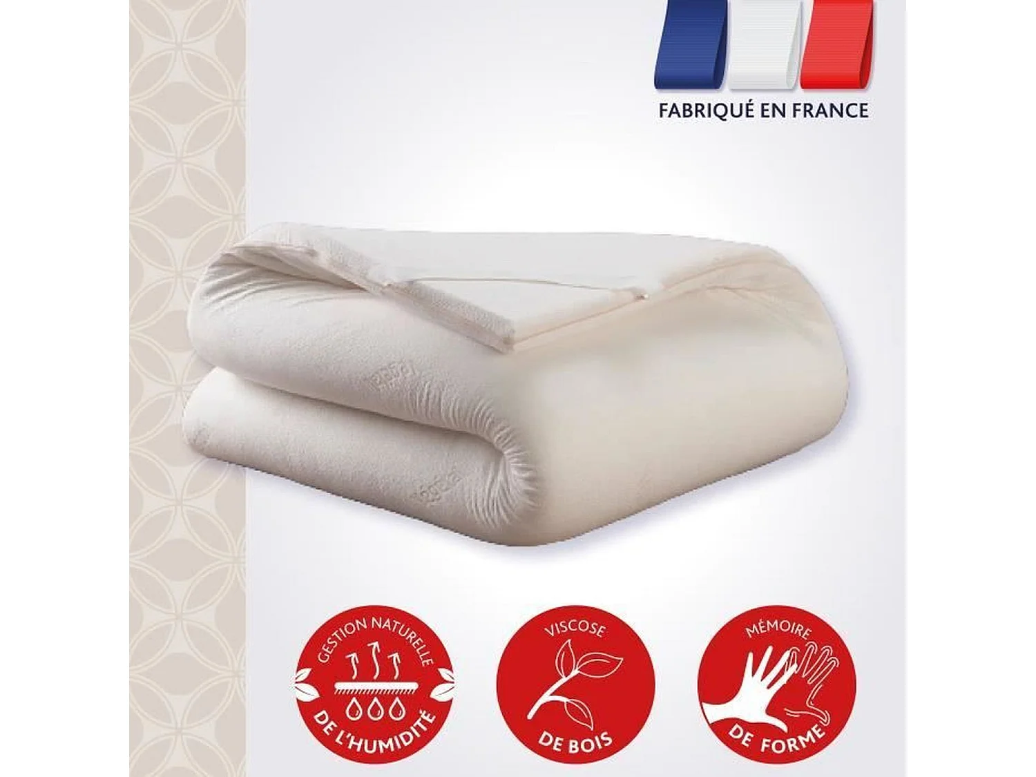 Surmatelas Le Végétal - Déhoussable - 140 x 190 cm