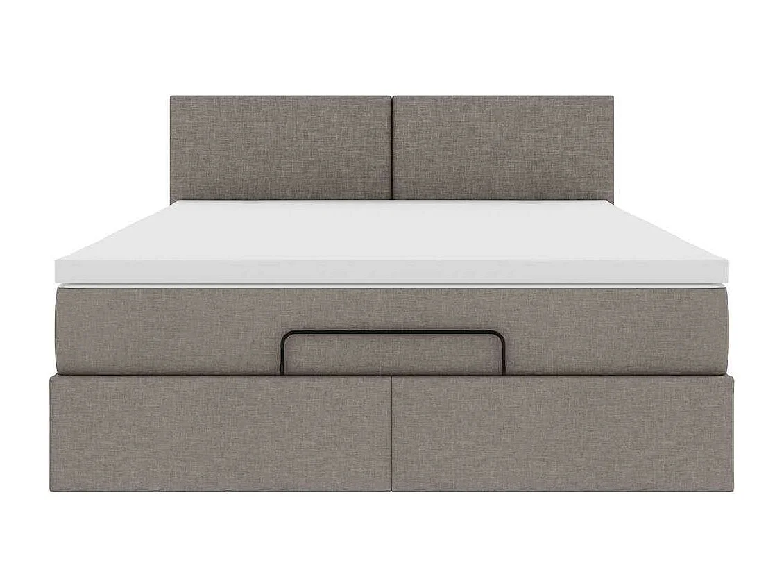Lit ottoman avec matelas taupe 140x200 cm tissu