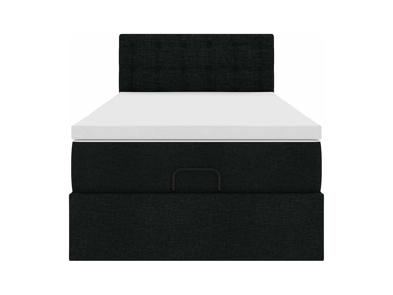 Ottomaanse bed met zwarte matras 100x200 cm stof