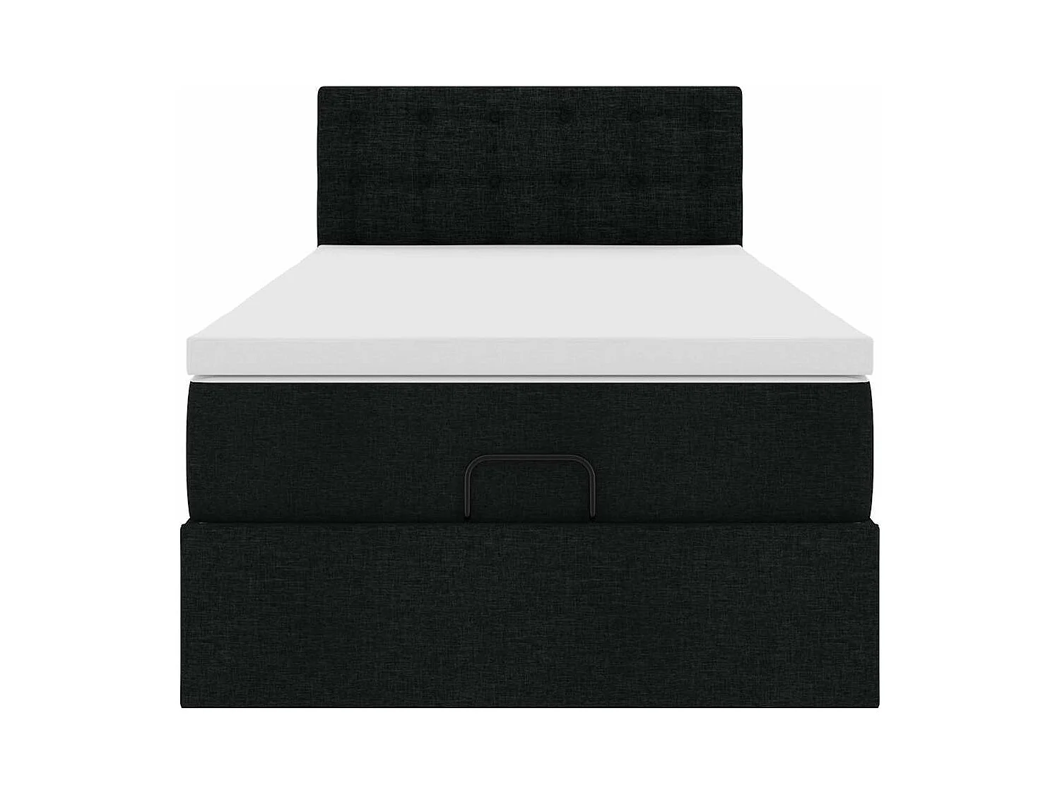Lit ottoman avec matelas noir 100x200 cm tissu
