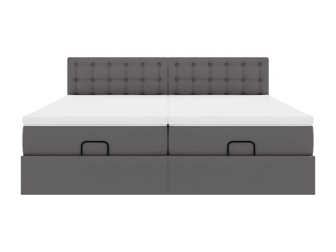 Letto pouf con materasso e LED Grigio 180x200cm similpelle