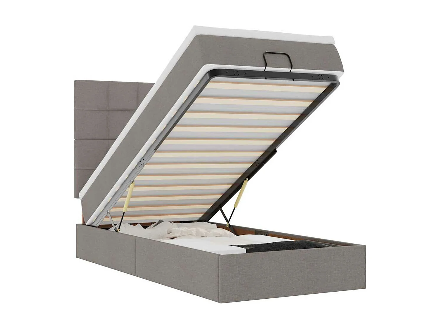 Pouf letto con materasso tortora 100x200 cm tessuto