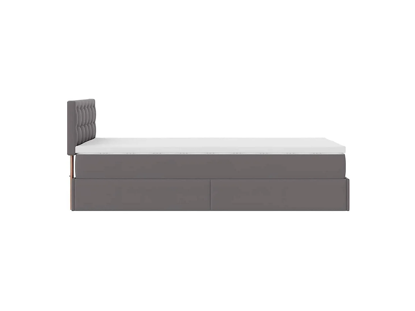 Letto pouf con materasso grigio 90x190 cm similpelle