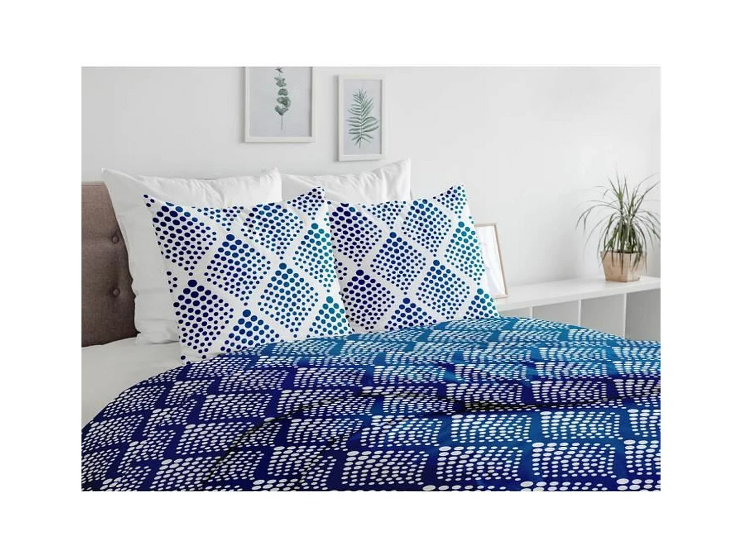 Dekbedovertrekset 240 x 260 cm: Dekbedovertrek + 2 kussenslopen - 100% Katoen - Blauw