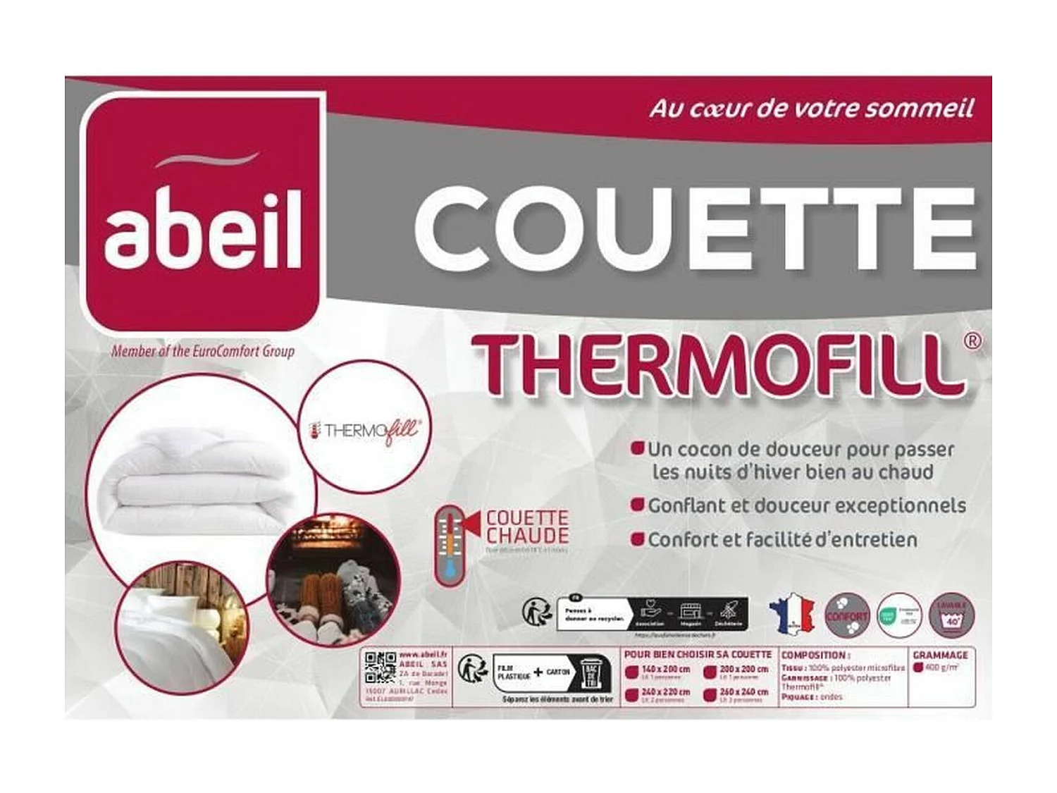 ABEIL Couette chaude 240 x 260 cm