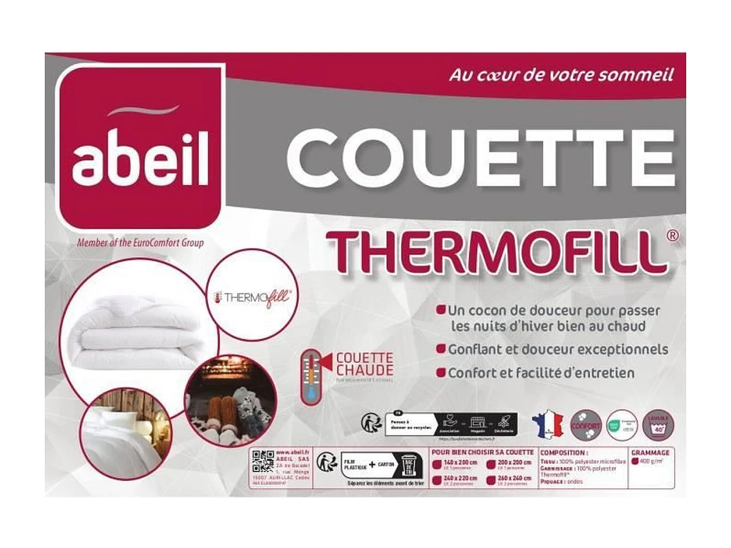 ABEIL Couette chaude 140 x 200 cm