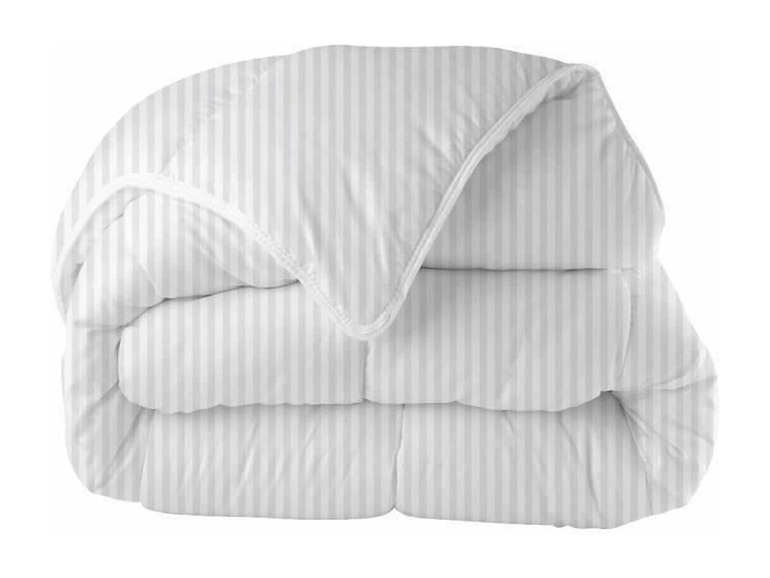 Bettdecke 240 x 260 cm Bezug aus gestreiftem Polyester-Satin 100% Polyester Hohlfaser-Silikon 350g - Prestige Multiprotection