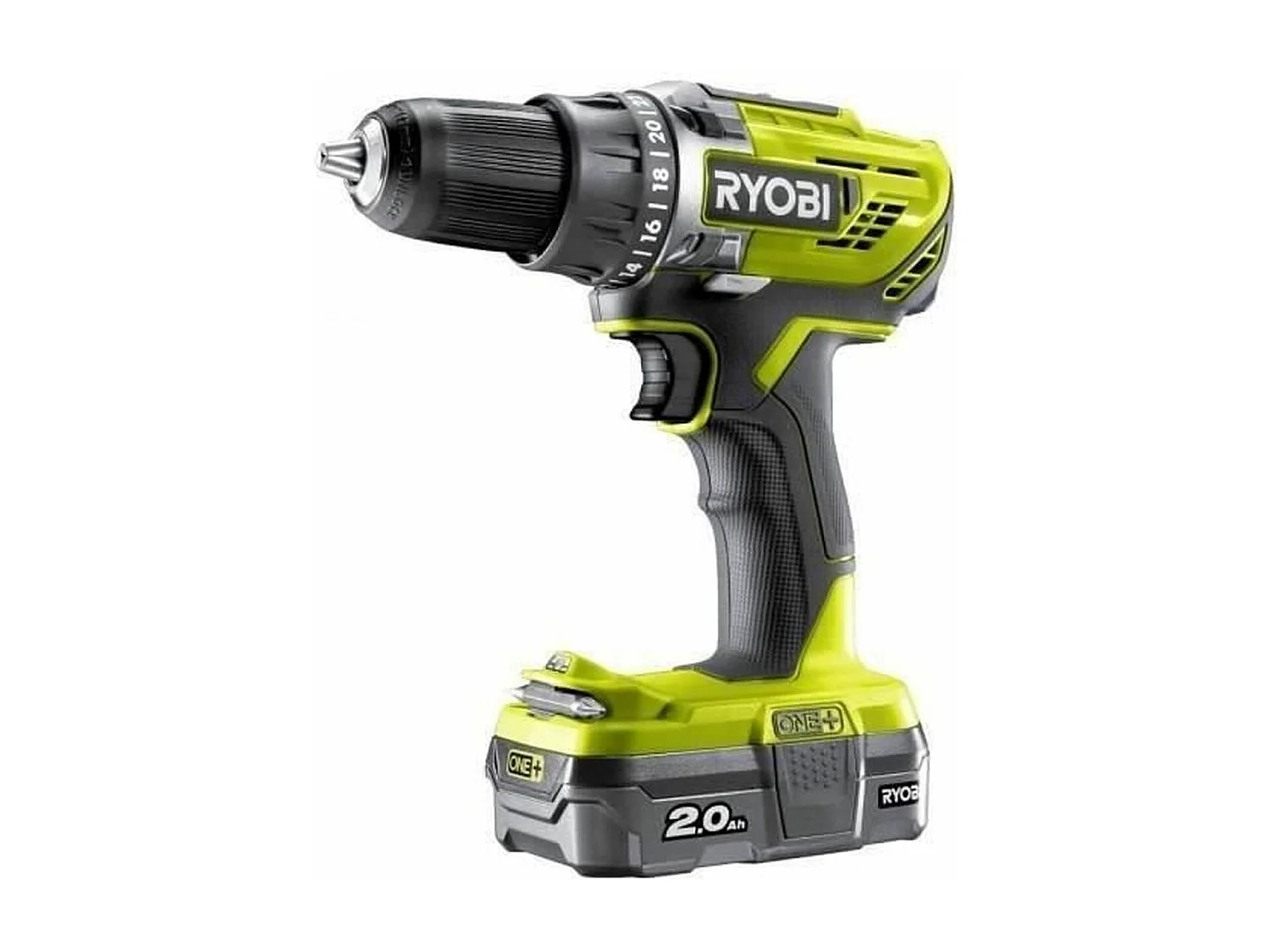 Akkuschrauber 18V 50Nm Bohrfutter 13mm RYOBI mit 2,0Ah Akku und Schnellladegerät