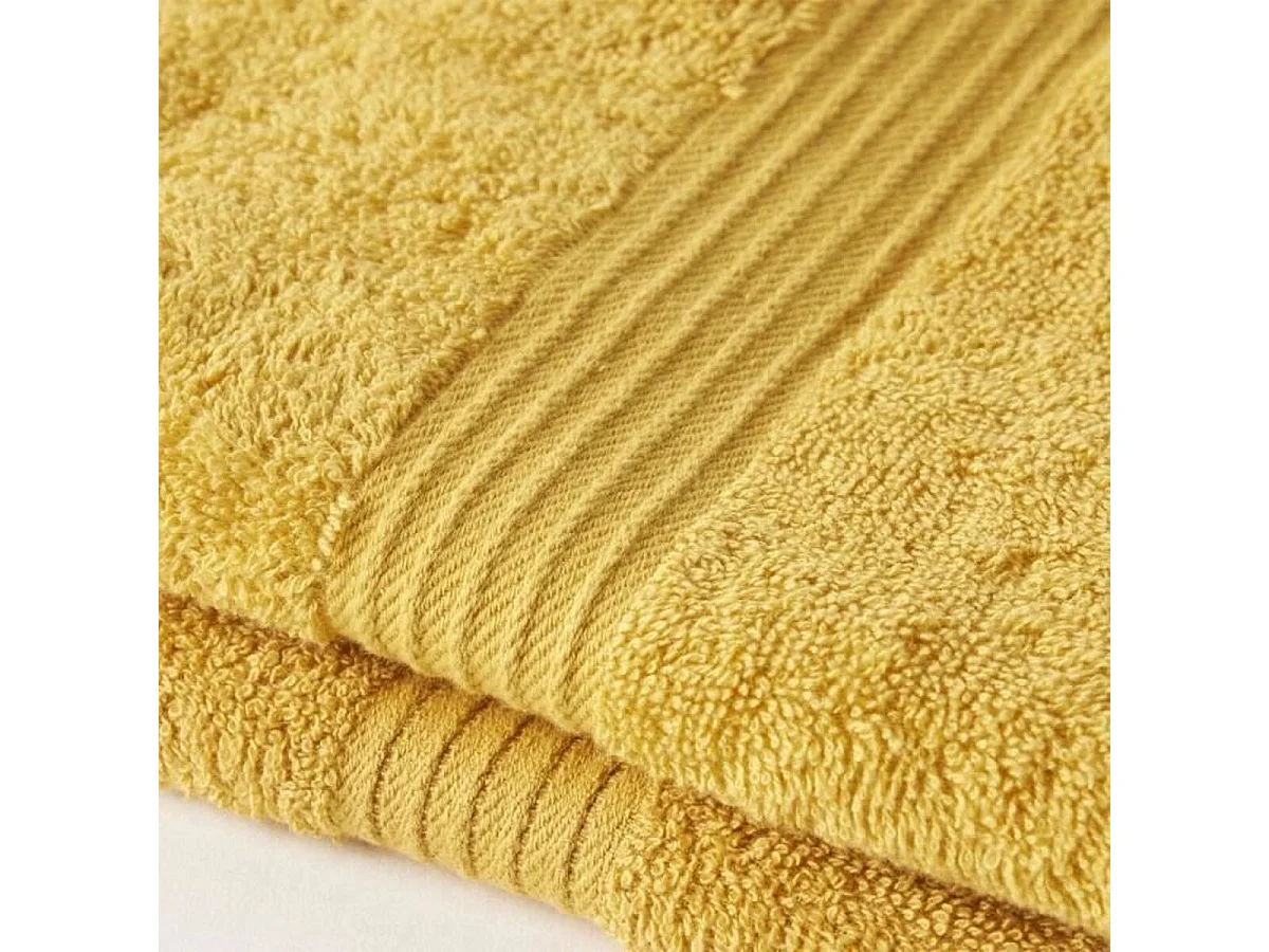 2 serviettes de toilette 50 x 90 cm 100% Coton coloris ocre