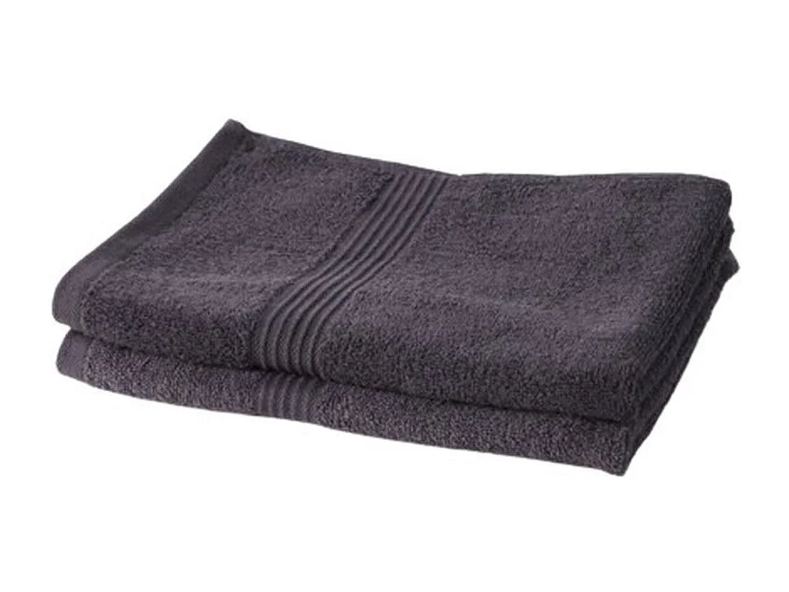 2 asciugamani 50 x 90 cm 100% cotone colore antracite